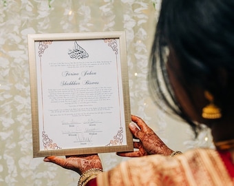 Contrato Nikkah progresivo personalizado, boda musulmana personalizada, signo de boda islámico, contrato Nikkah, decoración Digital Nikkah