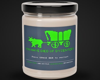 Oregon Trail 90s Nostalgia Candle | 90s | Scented Candle | Soy Wax Candle | 90s Video Game | Oregon Trail | BFF Gifts | Personalized + Gift