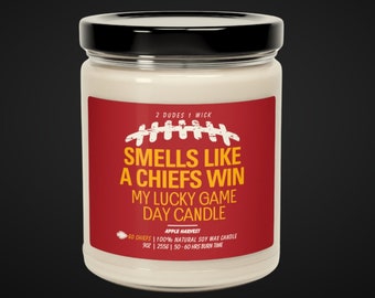 Smells Like A Win | Kansas City Chiefs | Kansas City Football | Chiefs Football | Sports Decor | Game Day | NFL | Gift Candle | Superbowl