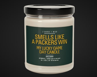 Smells Like A Packers Win | Green Bay Packers Decor | Soy Candle | Packers Fan Gift | NFL Packers Gift | Lambeau Field Lucky Game Day Candle