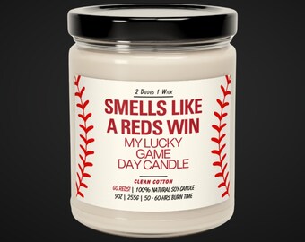 Cincinnati Reds Baseball | Reds Baseball Gift | MLB | Reds Decor | Game Day Candle | Smells Like A Reds Win | Sports Decor | Candle