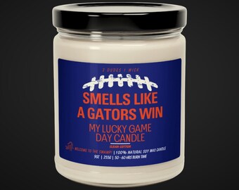 Smells Like A Gators Win | Florida Gators | The Swamp | SEC | College Football | Game Day | Candle | Sport Themed Decor | Football Candle