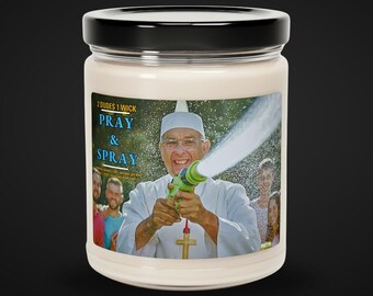 Funny Religious Candle | Pray and Spray Candle | Holy Water SuperSoaker | Religious Decor | Funny Candle | Funny Home Decor | Unique Gift