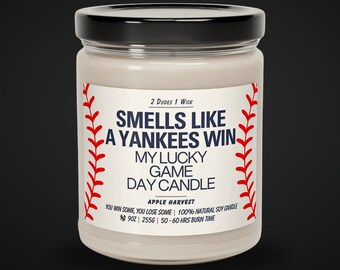 Smells Like A Yankees Win Candle | Baseball Candle | New York Yankees Candle | Game Day Decor | Sport Themed Candle | Unique Gift Idea