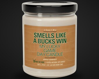 Smells Like A Bucks Win Candle | Game Day Decor | Milwaukee Bucks | Sport Themed Candle | NBA BUCKS | Basketball Candle | Man Cave Decor