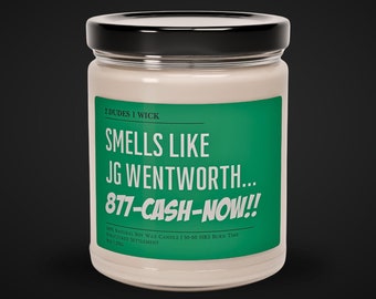 Smells Like JG WentWorth | 90s Nostalgia | Vintage 90s | Funny Candle | Soy Wax | 90s Throwback | Need Cash Now | 1990s Nostalgic | 90s baby