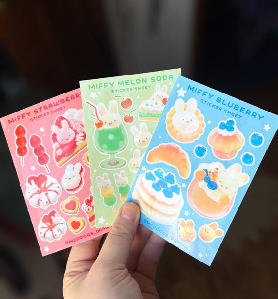 Miffy Sticker Sheet Trio: Holographic Kawaii Stickers