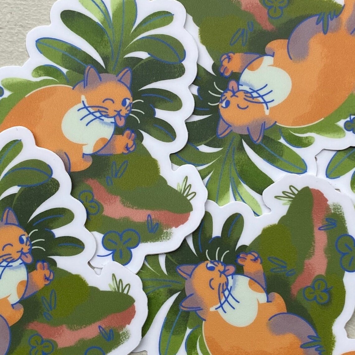 Orange Tabby Cat Sticker | Kawaii Matte Vinyl Die-cut - Etsy