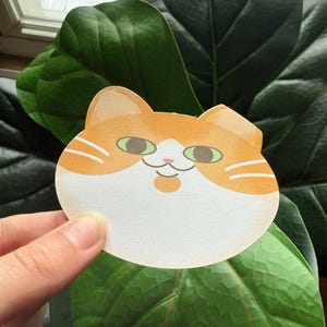 Cat Shaped Memo Pad, Handmade Cute Cat Themed Stationery