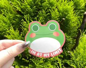 Anxious Frog Vinyl Sticker: Waterproof Laptop Decal