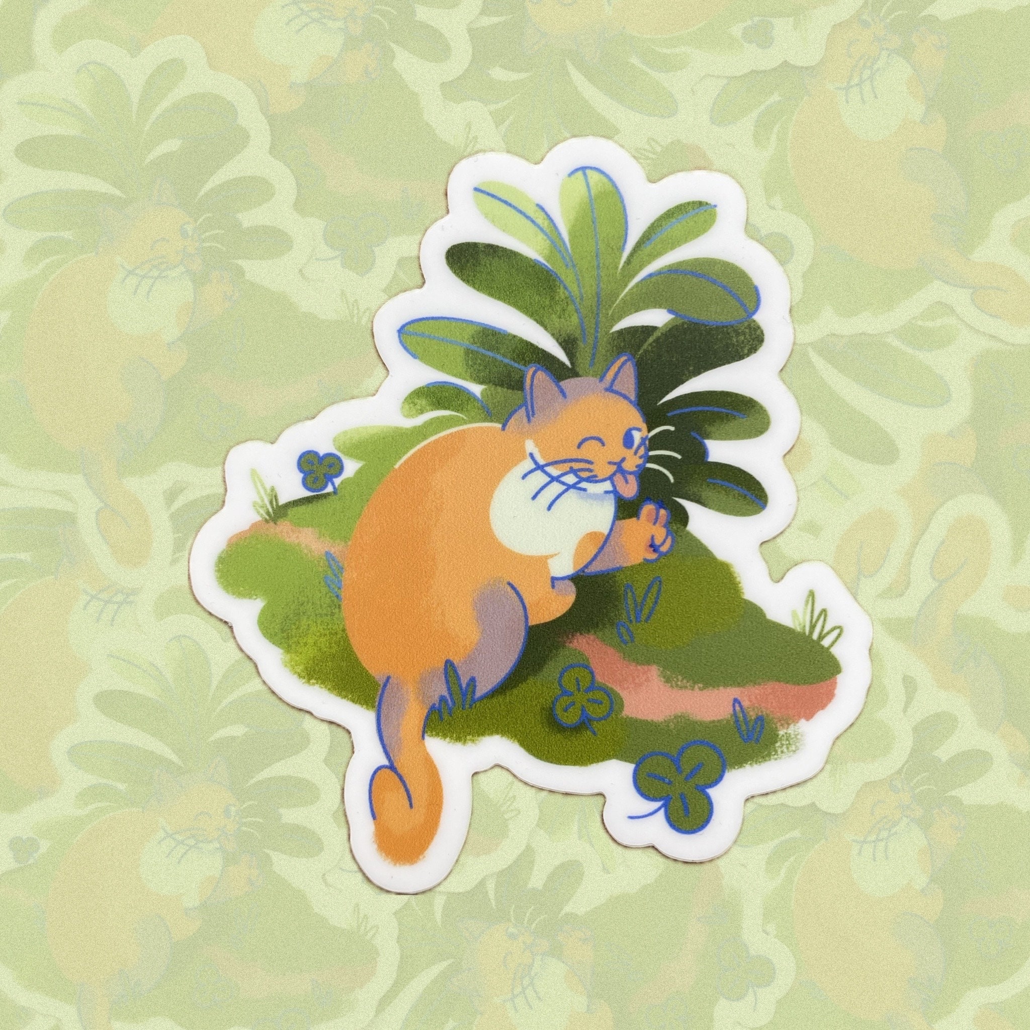 Orange Tabby Cat Sticker | Kawaii Matte Vinyl Die-cut - Etsy