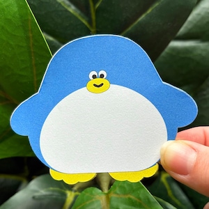 Cheeky Penguin Memo Pad Handmade Cute Bird Themed Stationery