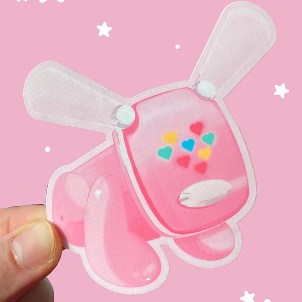 Pink iDog Vinyl Sticker | Y2K Kawaii Robot