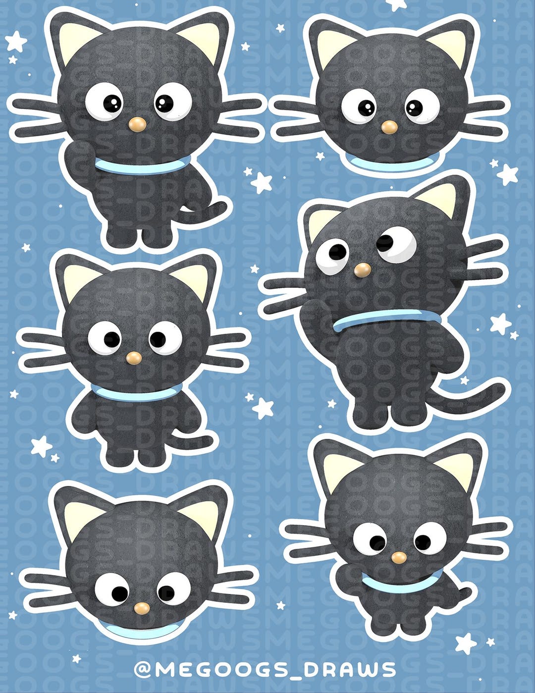 Chococat Cat Sticker Chococat Cuties Sticker Pack | Black Cats| Deco Stickers | Journaling ...