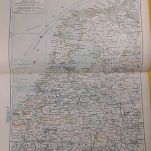 Carte géographique vintage des Pays-Bas de 1888 Amsterdam ORIG. 11,5 x 9 po. C19-3