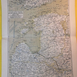 Scandinavie, pays baltes, 1877, carte géographique vintage originale 11,5 x 9,5 C20-8