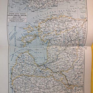 Scandinavie, pays baltes, 1877, carte géographique vintage originale 11,5 x 9,5 c19-7