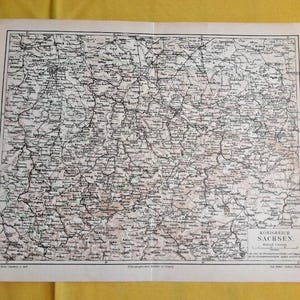 BRANDEBOURG, 1874, carte vintage Potsdam, allemand ORIGINAL 11,5 x 9,5 couleurs C10-6