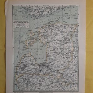 1877 SKANDINAVIEN BALTISCHE STAATEN Vintage Geographie Karte Original 11,5 x 9,5 C11-7