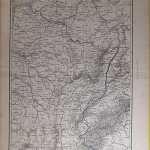 1859 Frankreich während der 2. Revolution KARTE napoleonische Ära M Thiers C18-8