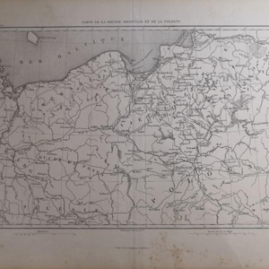 1859 Napoleonische KARTE Ostpolen Frankreich Vintage Geographische Herrschergeschichte C18-8