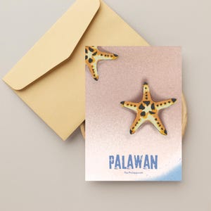 Postal de recuerdo de Filipinas: diseño de estrella de mar de Palawan