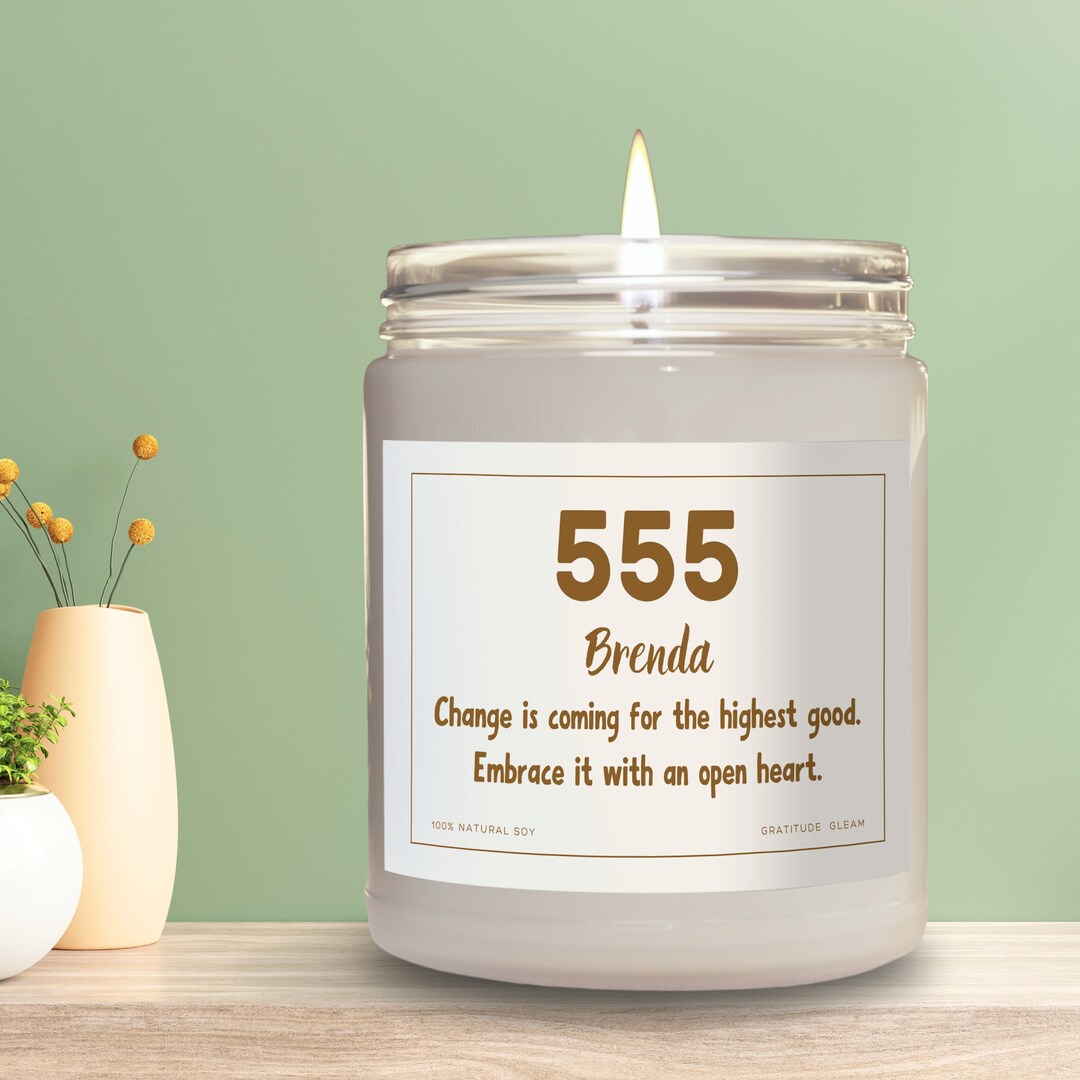 555 Personalized Angel Number Spiritual Message Candle, Intention ...