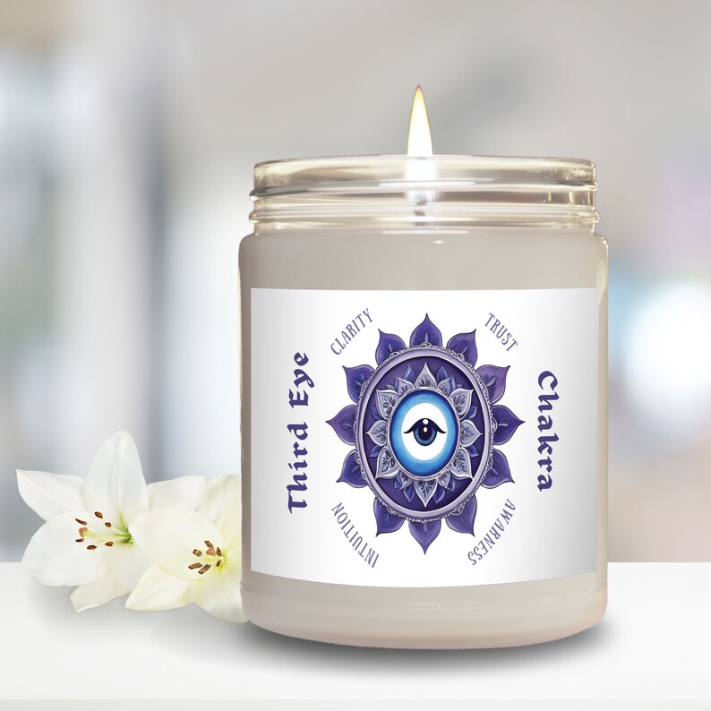 Third Eye Chakra Energy Cleansing Candle, Chakra Balancing Spiritual