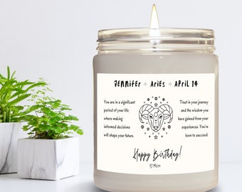 Personalisierte Geburtstag Sternzeichen spirituelle Kerze Geschenk für Sie, Geschenk für Ihn | Geburtsmonat Kerze | Geburtstagskerze Astrologie Kerze