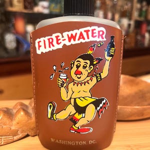 Vintage 1960s Novelty Flask Fire Water Washington DC
