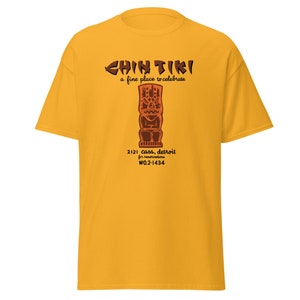 Chin Tiki Cocktail Lounge Vintage Detroit T-Shirt Design Chin Tiki Cocktail Lounge Vintage Detroit T-Shirt Design