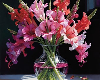 Gladioluses Cross Stitch, Saga Digital Pattern, PDF, XSD, handmade gift, flowers