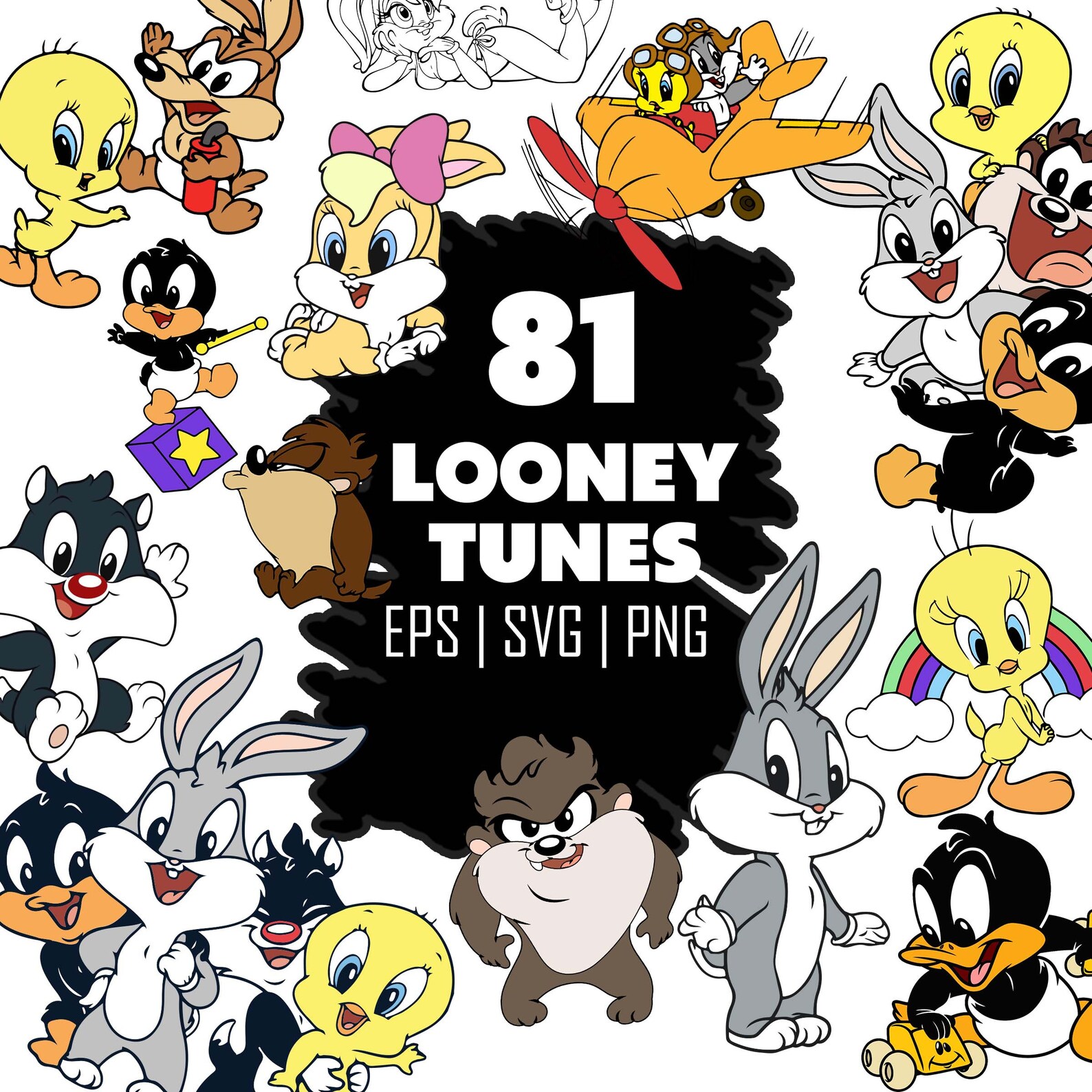Looney Tunes SVG Looney Tunes Clipart Digital File Looney Tunes for