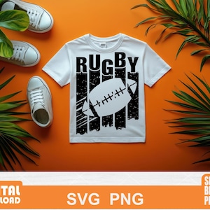 Fichier SVG ballon de rugby, sticker sport, silhouette de joueur de football, téléchargement numérique, cadeau pour les fans de sport