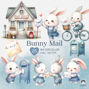 Bunny Mail: adorables ilustraciones de conejitos en acuarela