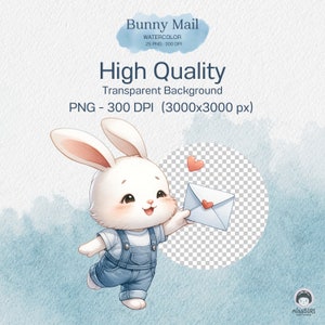 Bunny Mail - Adorable Watercolor Bunny Illustrations - Etsy