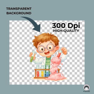 Kids Scientist Watercolor Clipart Bundle With Lab Experiments and ...