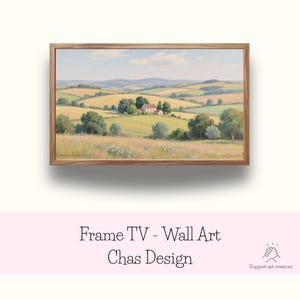Frame TV Art | English Countryside Landscape Print | Rolling Hills-Farmhouse Wall Art | Peaceful Rural Digital Download For Samsung Frame TV