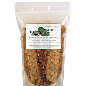 Bitter Apricot Kernels, California Grown, 8 OZ, Raw Apricot Seeds, 100% All Natural, GMO Free from Organic Farms