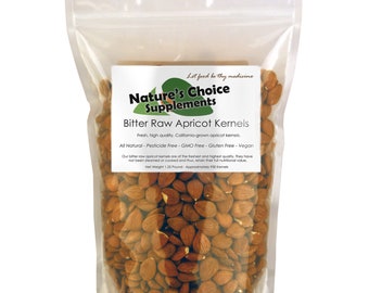 Bitter Apricot Kernels, 8 Oz All Natural & California Grown