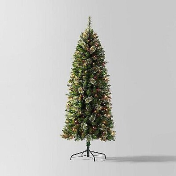 6 Pre lit Slim Virginia Pine Artificial Christmas Tree Multicolor Lights