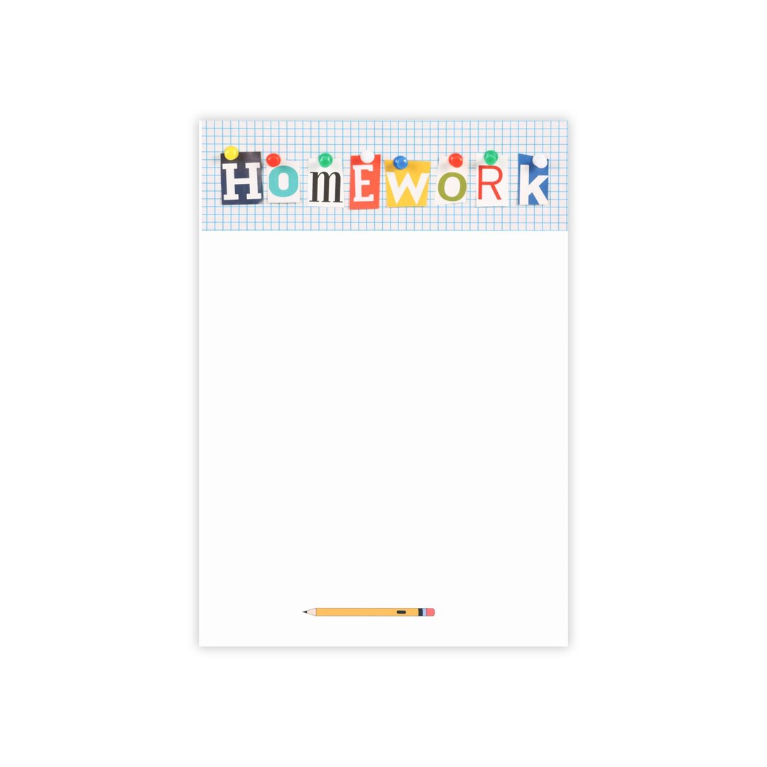 Homework Post-it Pad Teacher Homeschool Memo Sticky Student Study Tool ...