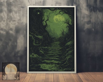 Brynndor at Night - Dark Fantasy Wall Art - Medieval Fantasy Poster/Print