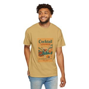 Vintage Inspired Classic Tee, Vintage Cocktail Lounge, Retro style, Unisex Garment-Dyed T-shirt
