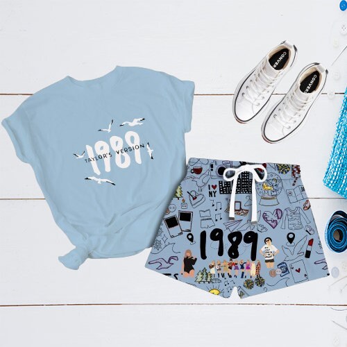 Discover Taylorr Swifts version Album 1989 Short Pajamas Set, Taylorr Swifts Family Pajamas Set