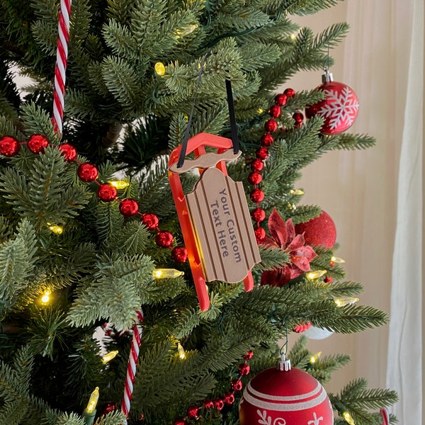 Personalized Sled Christmas Ornament