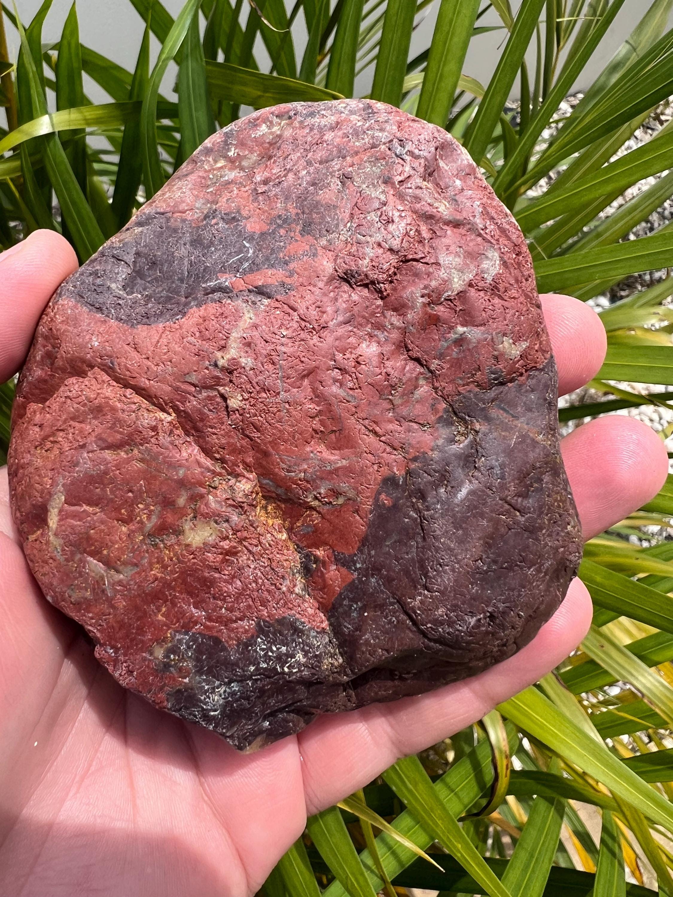 天然石✨カリビアンカルサイト✨赤 珍しい子 Australian Rough Brecciated Quartz Red Jasper Chalcedony 400 Grams
