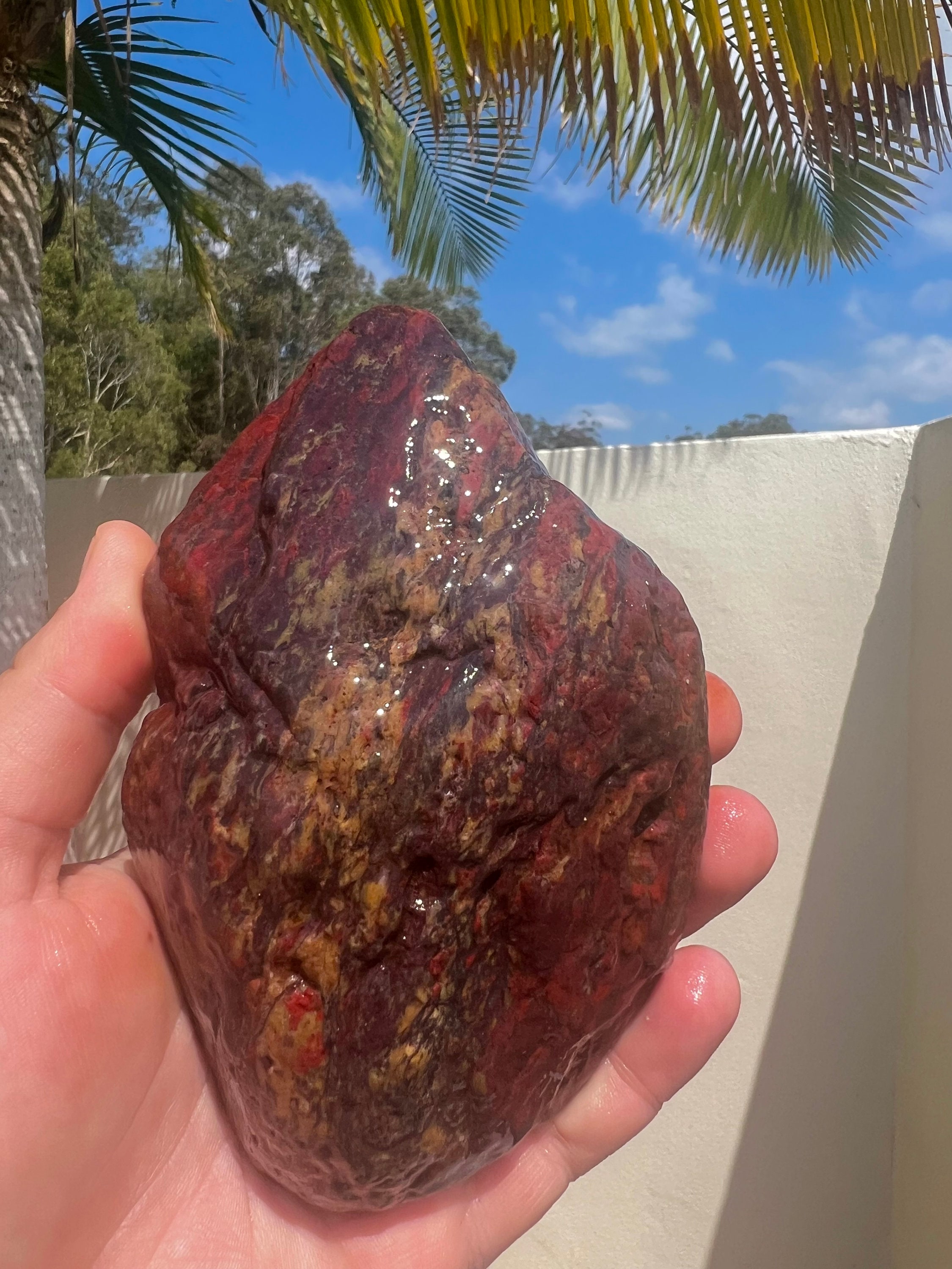 Australian Rough Jasperlite Banded Iron Red Jasper Chunk 765 Grams