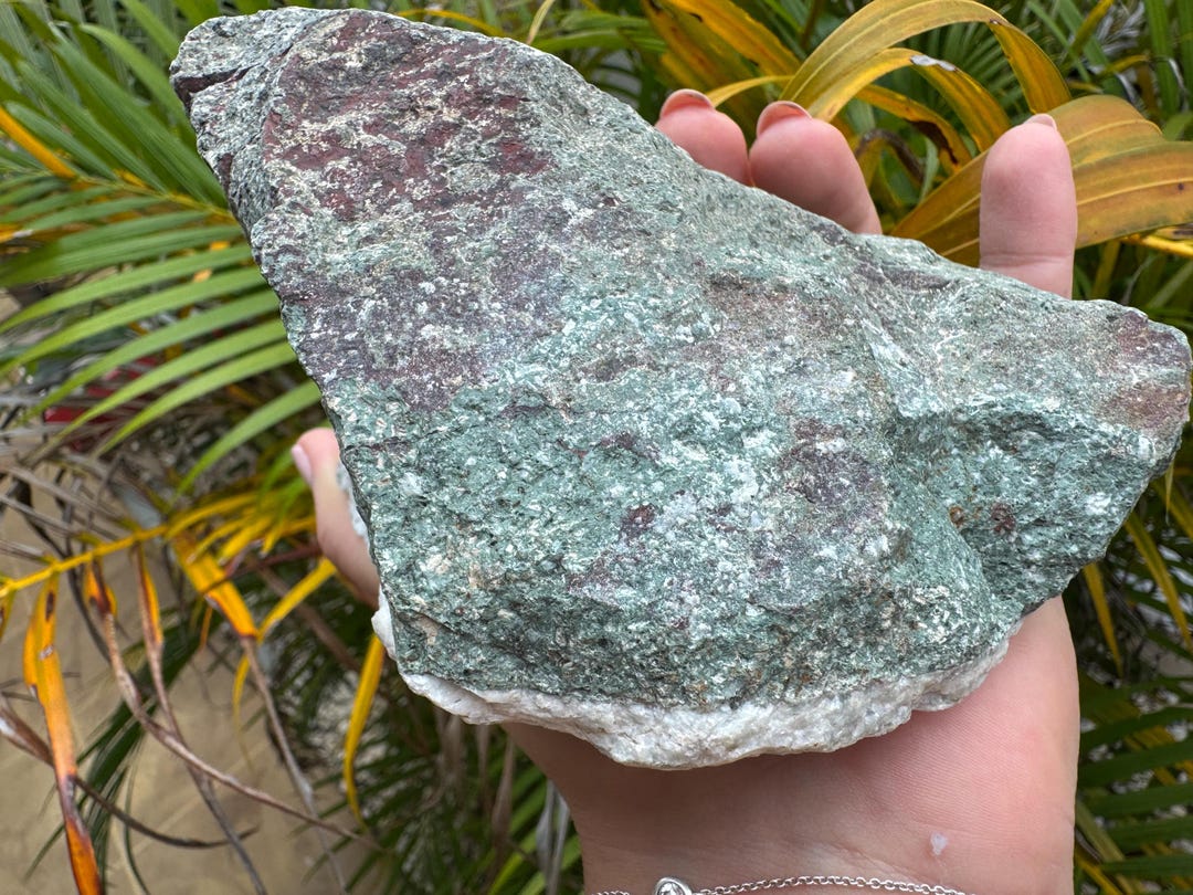 Australian Rough Calcite on Blue Porphyritic Rhyolite Chunk 1400 Grams ...