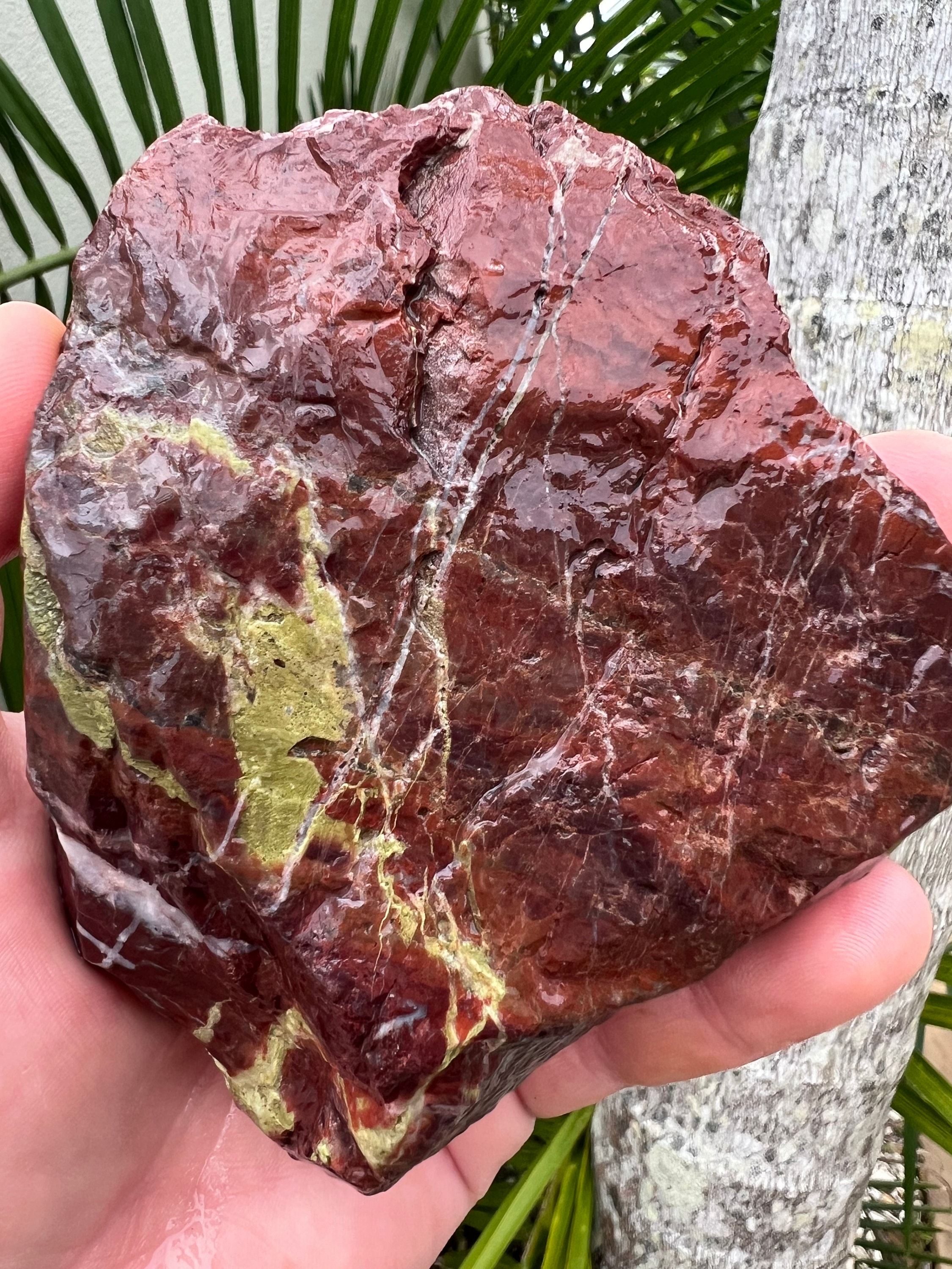 Australian Rough Banded Iron Red Jasper Epidote Chunk 450 Grams